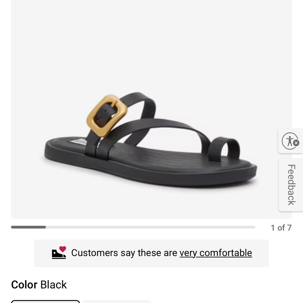 Steve Madden Black and Gold Sandals with Elegant Design